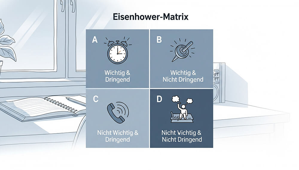 Eisenhower-Matrix, Eisenhower-Prinzip, Eisenhower-Methode | Antje Liebe | Fortbildungen, Weiterbildungen, Workshops, Seminare, Beratungen, Coachings