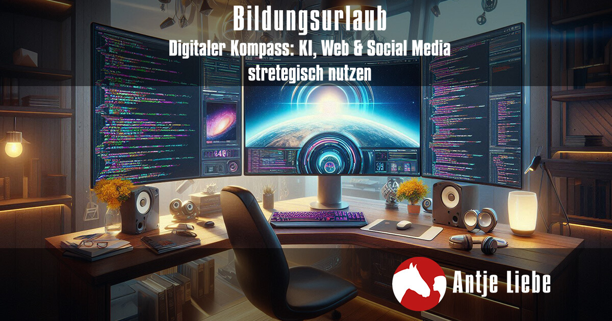 Bildungsurlaub Digitaler Kompass – KI, Web & Social Media strategisch nutzen | Antje Liebe | Fortbildungen, Weiterbildungen, Workshops, Seminare, Beratungen, Coachings